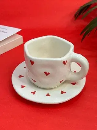 Handmade Ceremic Mug and Saucer