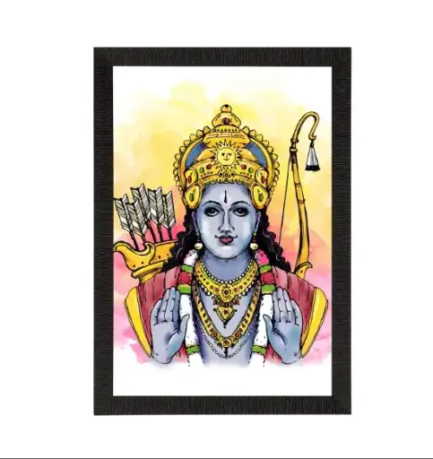 Lord Ram Painting Digital Printed Religious Wall Art